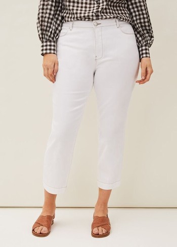 Phase Eight Ramona Cropped Straight Leg Jeans White Canada | GQUSKT-681